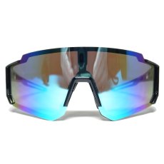 Sports Type Goggle Sunglasses 8804 / Black x Blue Mirror