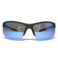 Sports Type Sunglasses “C-125” / Black x Blue Mirror