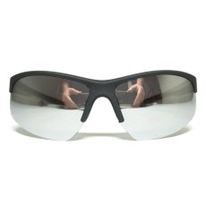 Sports Type Sunglasses “C-125” / Black x Grey x Silver Mirror