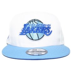 New Era 9Fifty Snapback Cap Los Angeles Lakers 17x World Champs / White x Lighe Blue