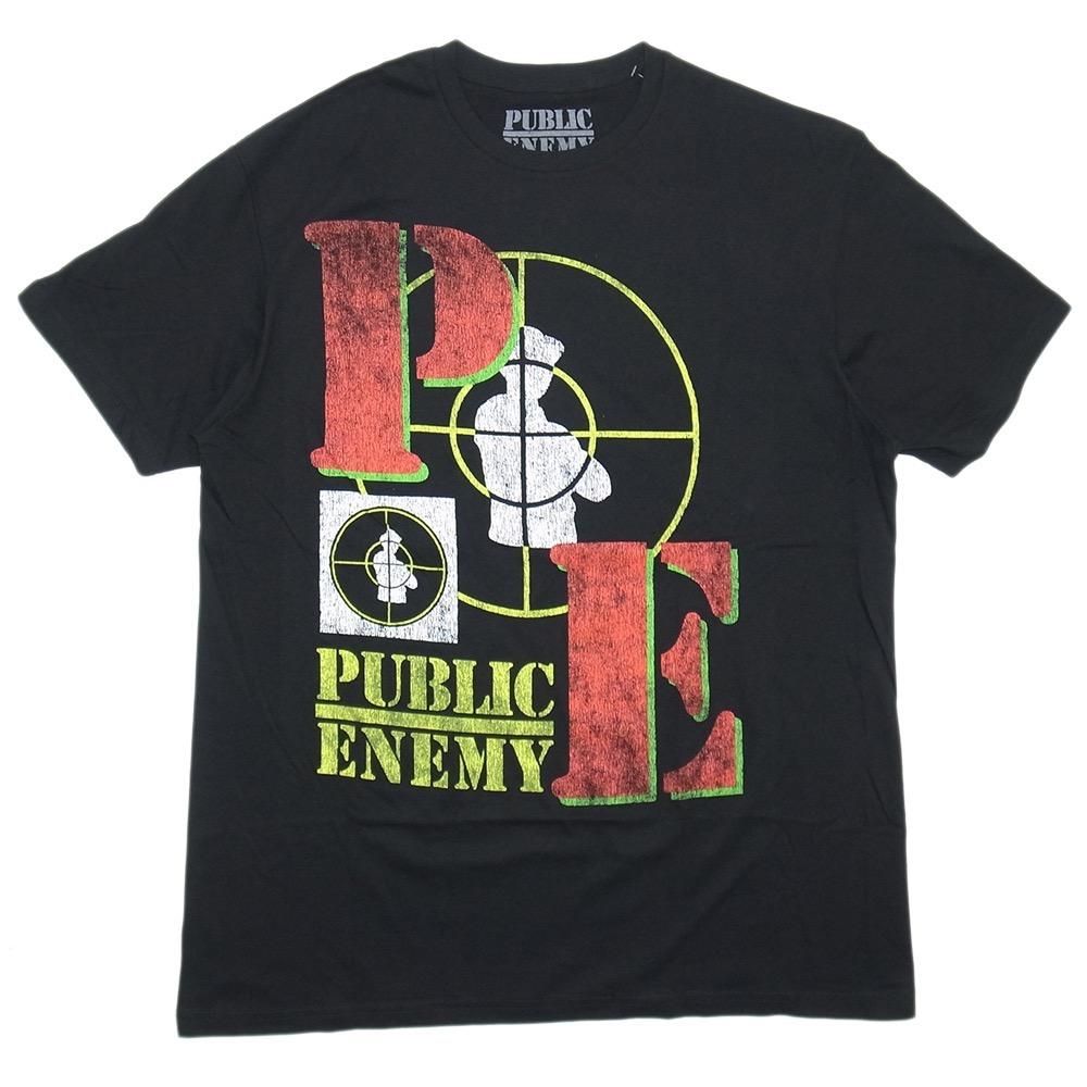 注目の Public Enemy Official Merch Target Logo T-shirts / Black トップス