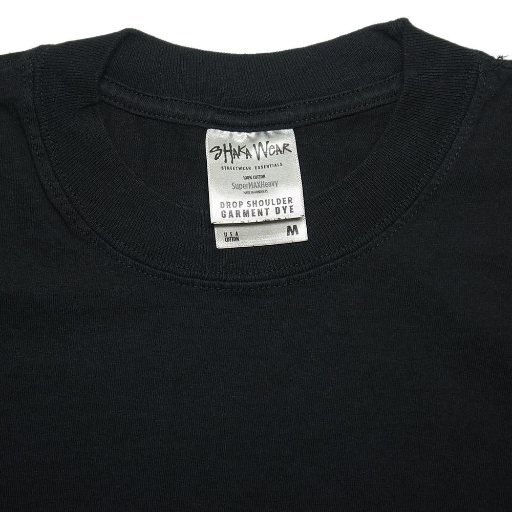 Shaka Wear 7.5oz Garment Dye Drop Shoulder T-shirts / Black