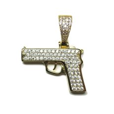 14K Coating Silver 925 Chain Top No.133 “Gun” / Gold