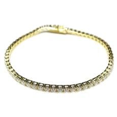 14K Coating Silver 925 Tennis Chain Bracelet No.72 / Gold