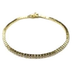 14K Coating Silver 925 Tennis Chain Bracelet No.75 / Gold