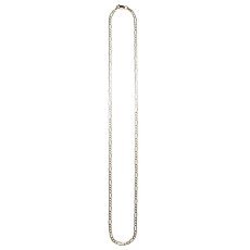 10K Yellow Gold Hollow Figaro Chain Necklace No.193