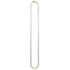 10K Yellow Gold Hollow Figaro Chain Necklace No.194