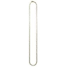 10K Yellow Gold Hollow Figaro Chain Necklace No.194