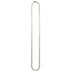 10K Yellow Gold Hollow Figaro Chain Necklace No.194