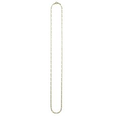 10K Yellow Gold Hollow Figaro Chain Necklace No.199