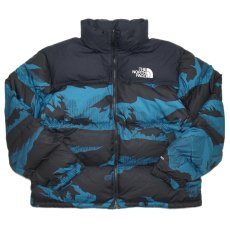 The North Face 1996 Retro Nuptse Down Jacket / Harbor Blue Linear Mountain Print