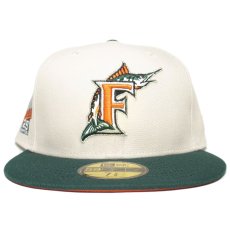 New Era 59Fifty Fitted Cap Florida Marlins 1997 World Series / Natural x Green (Orange UV)