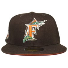 New Era 59Fifty Fitted Cap Florida Marlins 2009 World Series / Brown (Orange UV)