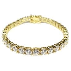 14K Coating Silver 925 Tennis Chain Bracelet No.77 / Gold