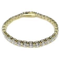 14K Coating Silver 925 Tennis Chain Bracelet No.78 / Gold