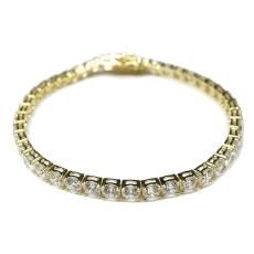 14K Coating Silver 925 Tennis Chain Bracelet No.79 / Gold