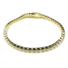14K Coating Silver 925 Tennis Chain Bracelet No.81 / Gold