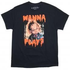 Chucky Official Merch Wanna Play T-shirts / Black