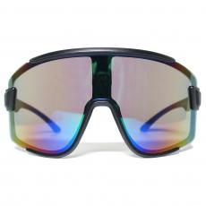 Sports Type Goggle Sunglasses 8302 / Black x Blue Multi Mirror