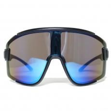 Sports Type Goggle Sunglasses 8302 / Black x Blue Mirror