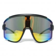 Sports Type Goggle Sunglasses 8302 / Black x Yellow Multi Mirror
