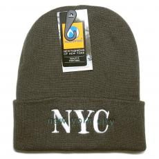 Newhattan Acrylic Beanie Cap NYC / Olive