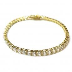 14K Coating Silver 925 Tennis Chain Bracelet No.84 / Gold