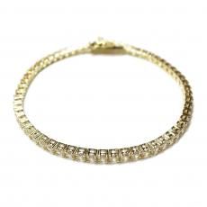 14K Coating Silver 925 Tennis Chain Bracelet No.87 / Gold