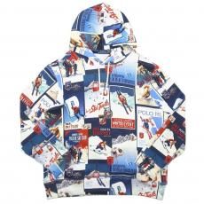 Polo Ralph Lauren Ski Patchwork Pullover Hoodie / White x Blue