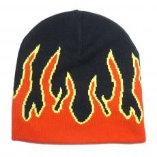 Skullcap Beanie Flame / Black x Red