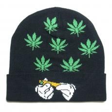 KV Sports Marijuana Roll Up Beanie Cap / Black