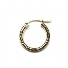 10K Yellow Gold Diamond Cut Hoop Pierce No.97 / Gold