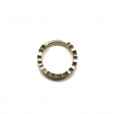 10K Yellow Gold Diamond Cut Zirconia Hoop Pierce No.98 / Gold