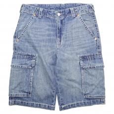 True Religion Big T Vinny Cargo Shorts / Blue Medium Wash