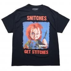 Reason x Chucky Official Merch Snitches Get Stitches T-shirts / Black