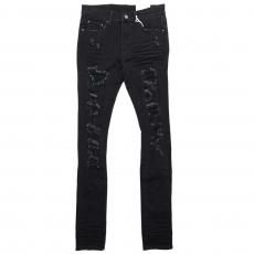 mnml X201 Rhinestone Skinny Denim Pants / Black