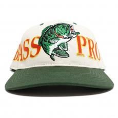 Bass Pro Shops Throwback Logo Velcro 6Panel Cap / Tan x Green