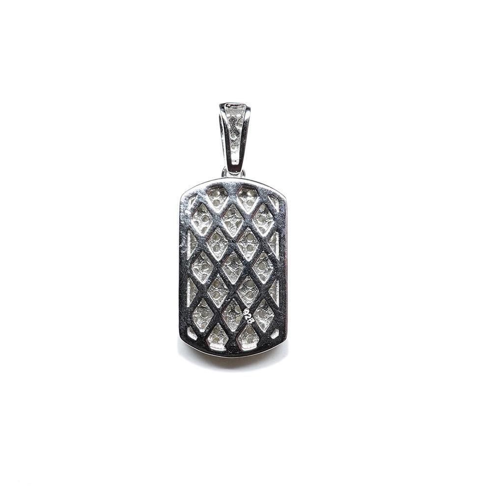 RIBERA Dog Tag チェーン付き STERLING SILVER RIBBED DOG TAG WITH SAPPHIRE – OTHER