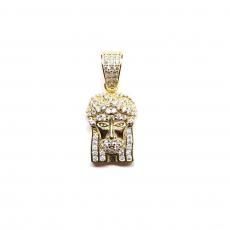 14K Coating Silver 925 Chain Top No.142 Jesus / Gold