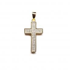 14K Coating Silver 925 Chain Top No.143 Cross / Gold