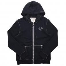 True Religion Buddha Big T Zip Up Hoodie / Black