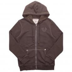 True Religion Buddha Big T Zip Up Hoodie / Brown