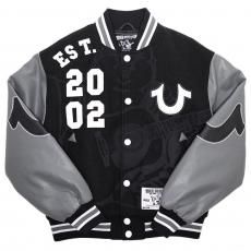 True Religion True OG Boxy Varsity Jacket / Black x Grey