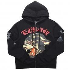 Ed Hardy Panther Zip Up Hoodie / Black