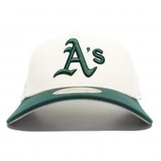 New Era 9Forty A-Frame Snapback Cap Oakland Athletics Rickey Henderson Field / Off White x Green