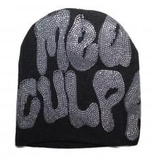 Rhinestone Skullcap Beanie Mea Culpa / Black x Grey