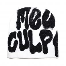 Rhinestone Skullcap Beanie Mea Culpa / White x Black