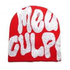 Rhinestone Skullcap Beanie Mea Culpa / Red
