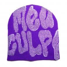 Rhinestone Skullcap Beanie Mea Culpa / Purple