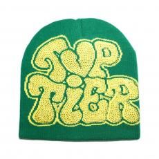 Rhinestone Skullcap Beanie Top Tier / Green x Yellow